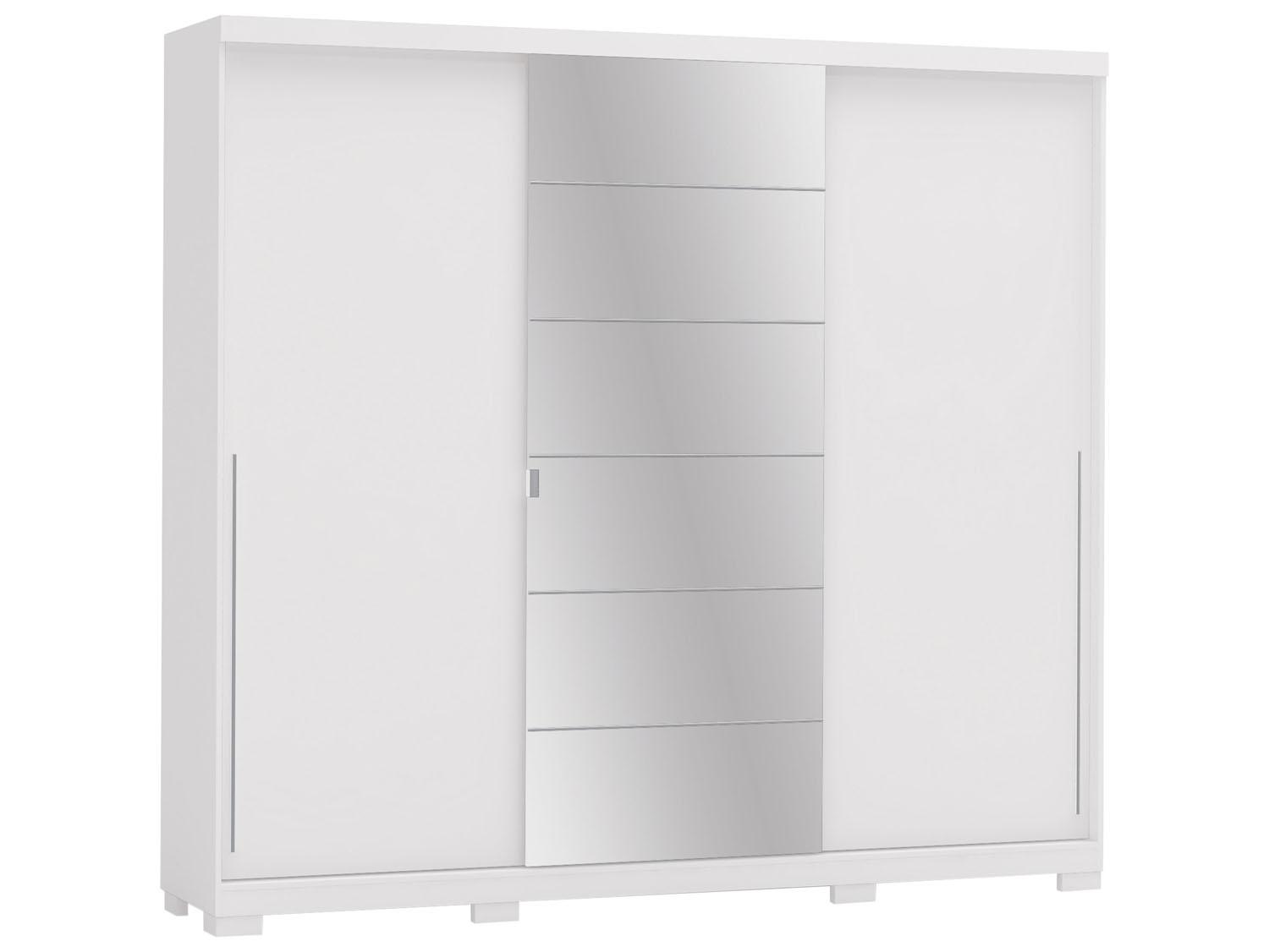 imagem de Guarda Roupa Casal -3 Portas de Correr -1 Espelho - 251- Branco - 217503400